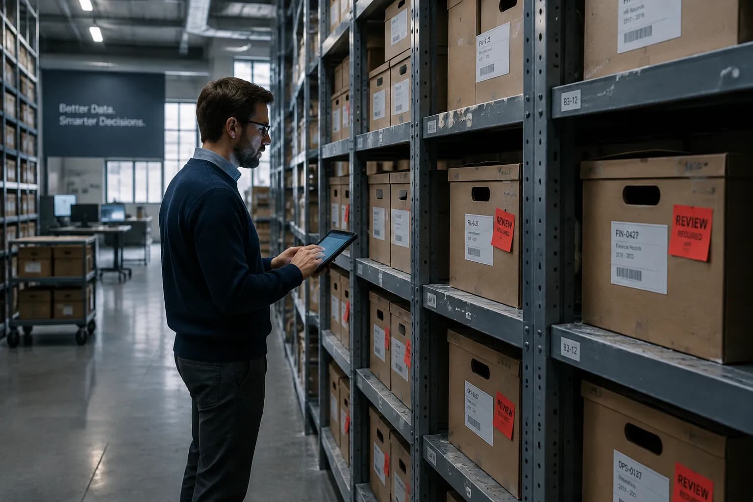 Engineer tagging unused storage boxes to represent finding unused tables in Snowflake